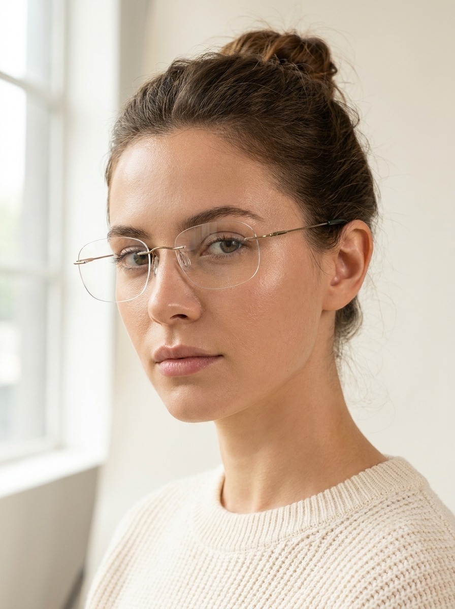Model wearing Smart glasses