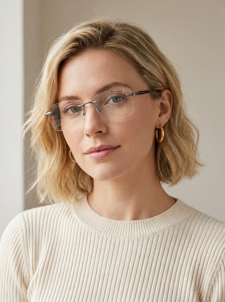 Model wearing Solace glasses