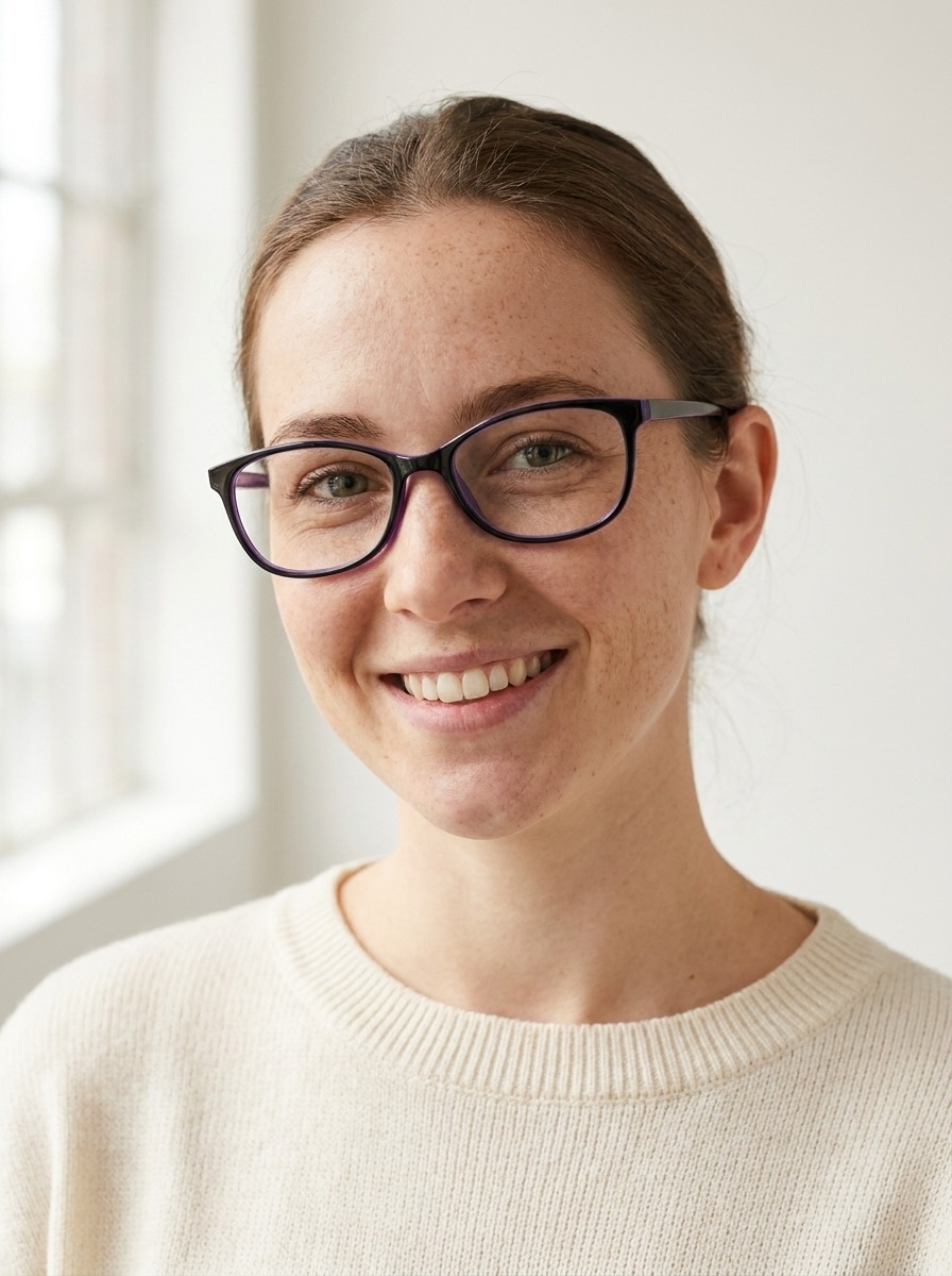 Model wearing Tiffany glasses