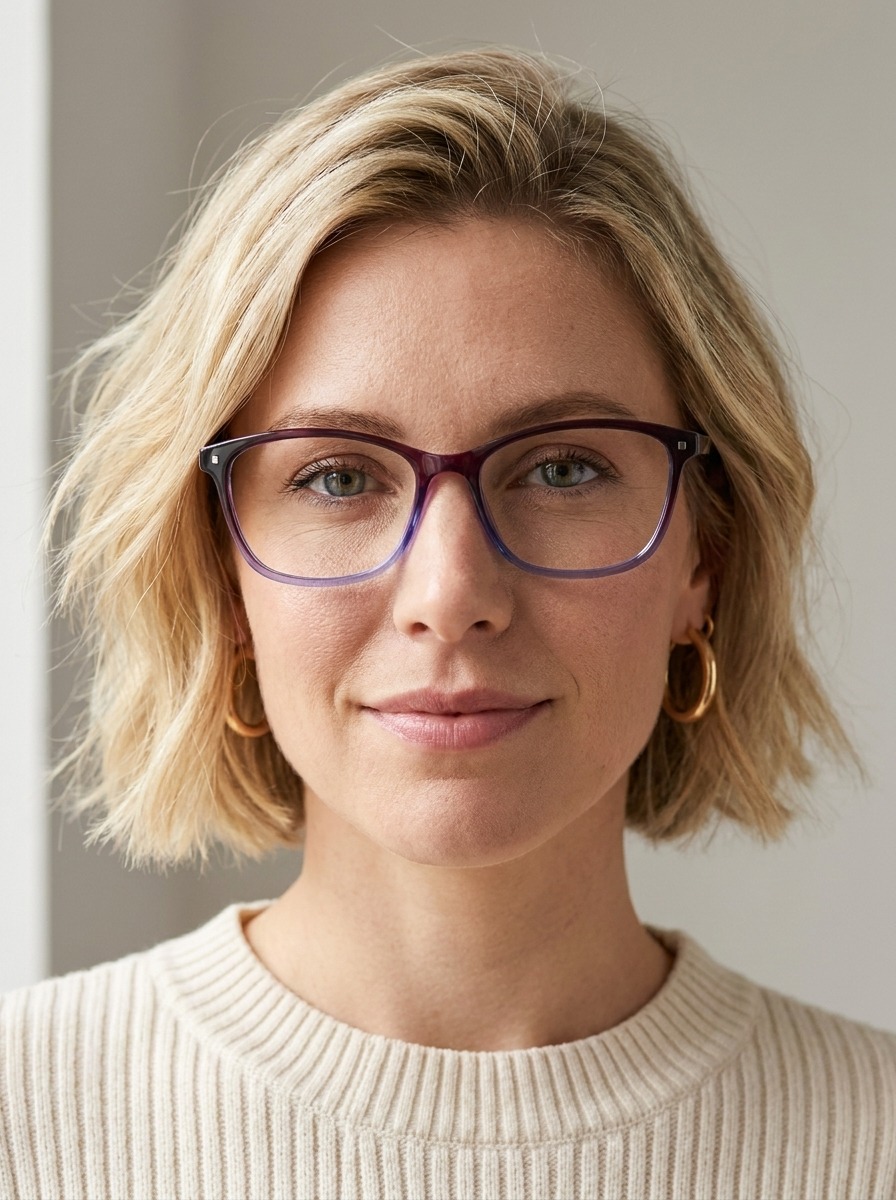 Model wearing Victoria glasses