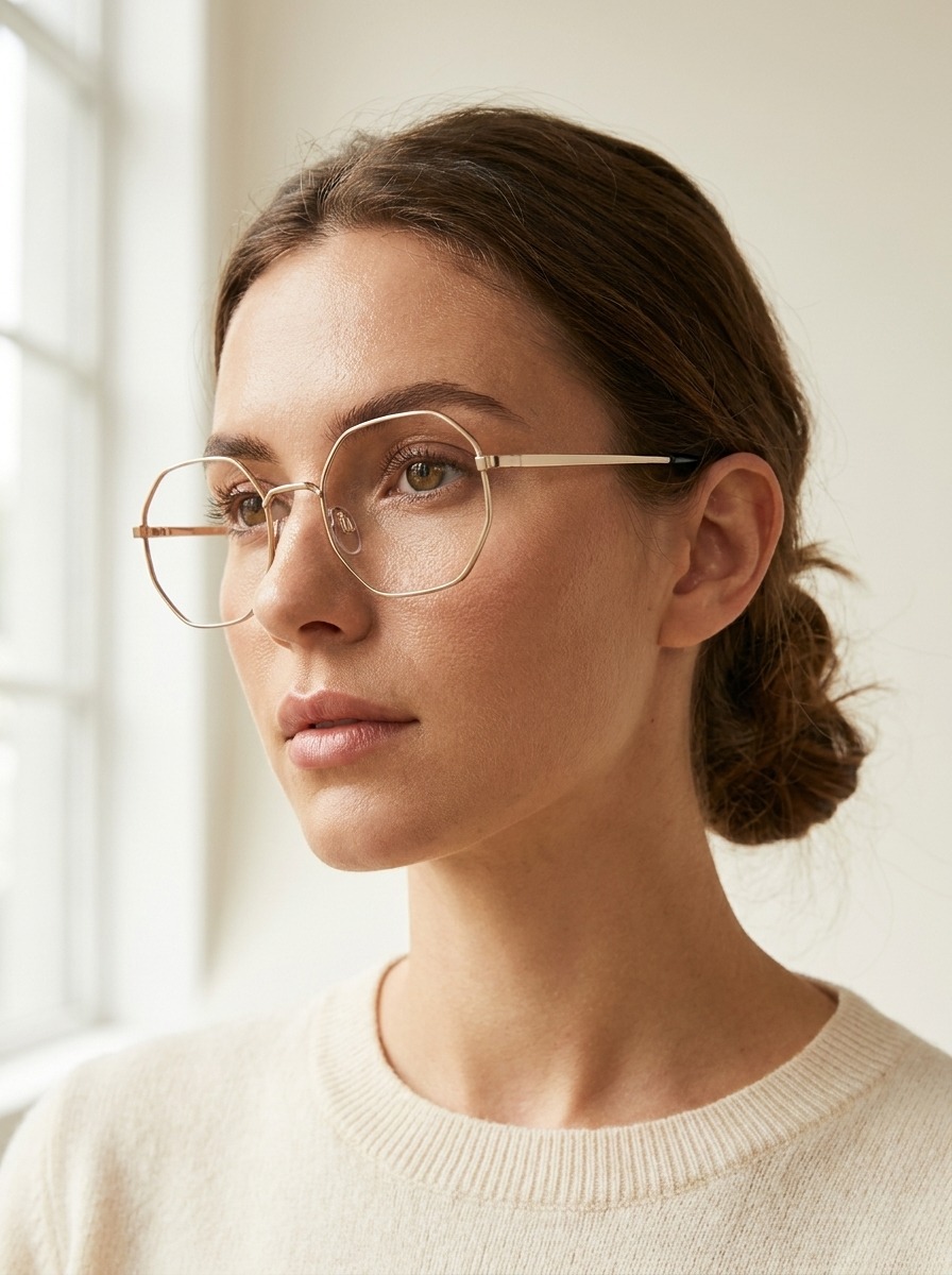 Model wearing Whitley glasses
