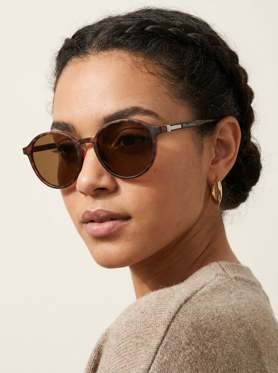Model wearing Boden glasses