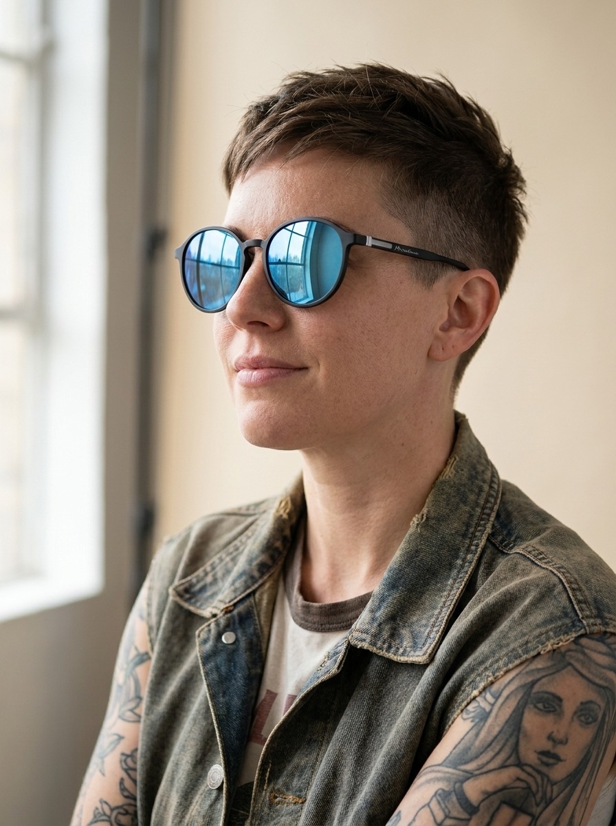 Woman wearing Boden glasses