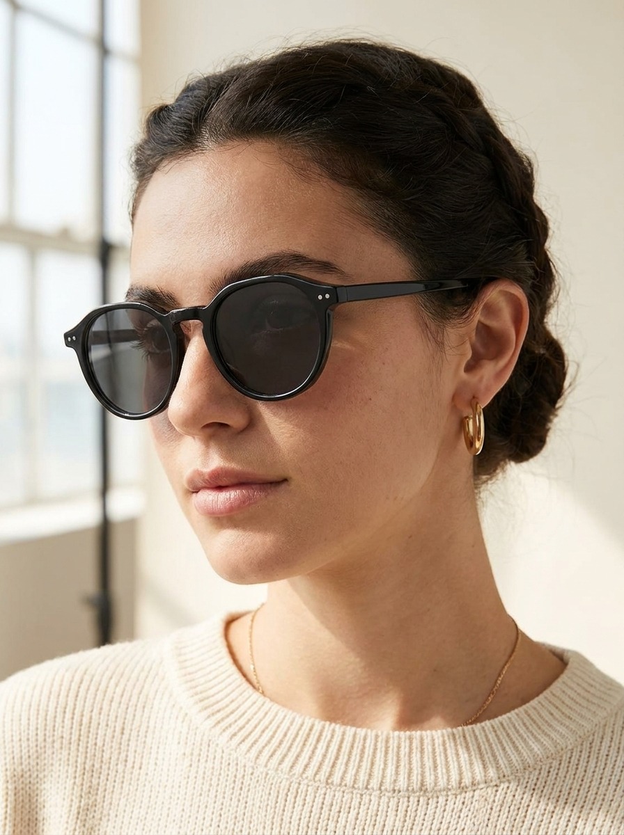 Model wearing Ed-sun glasses