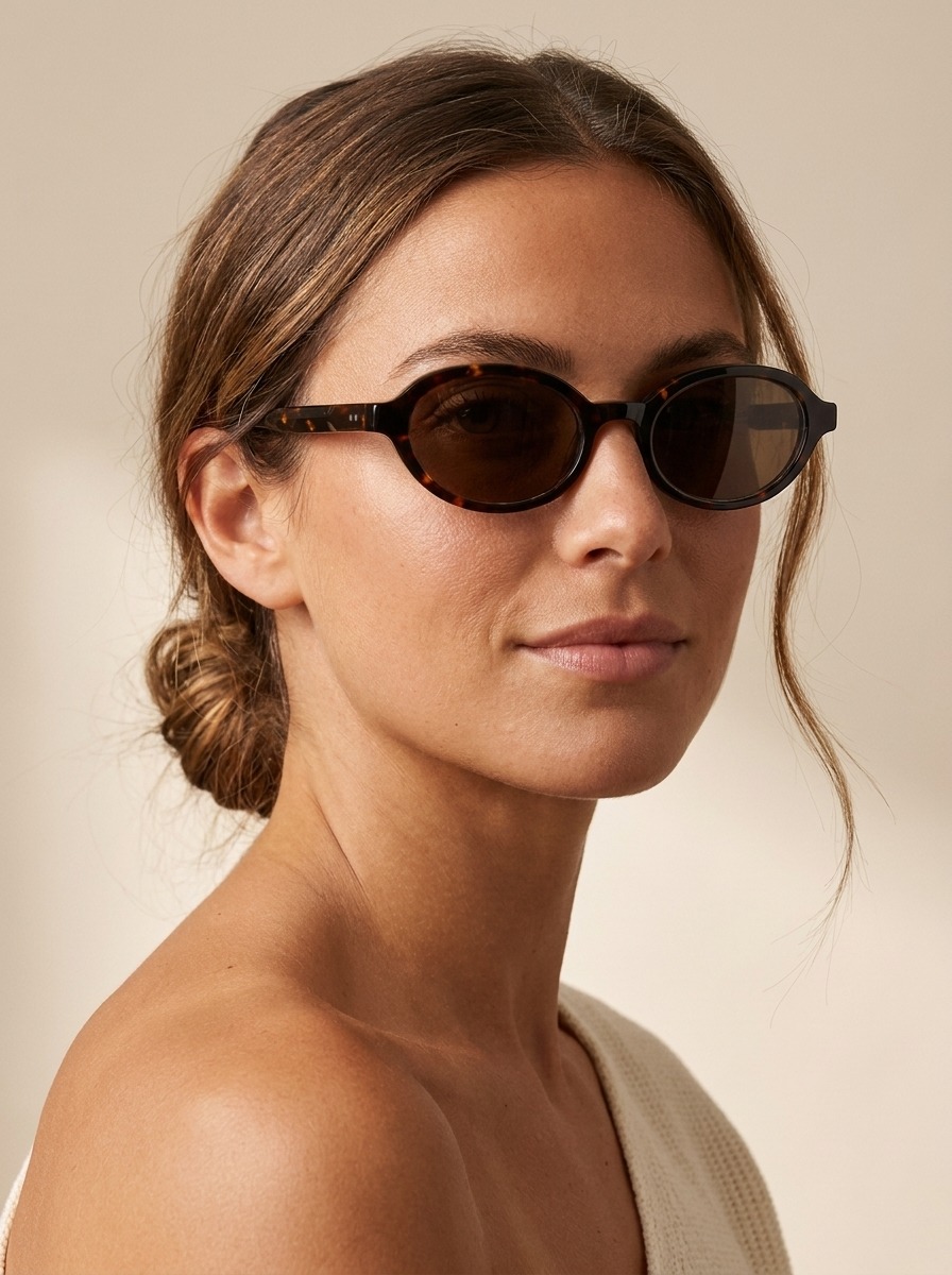 Model wearing Halle-sun glasses