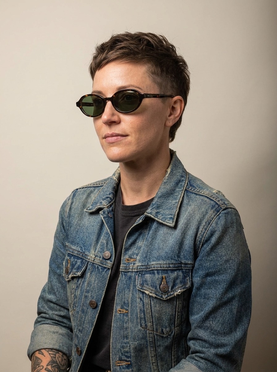 Model wearing Halle-sun glasses
