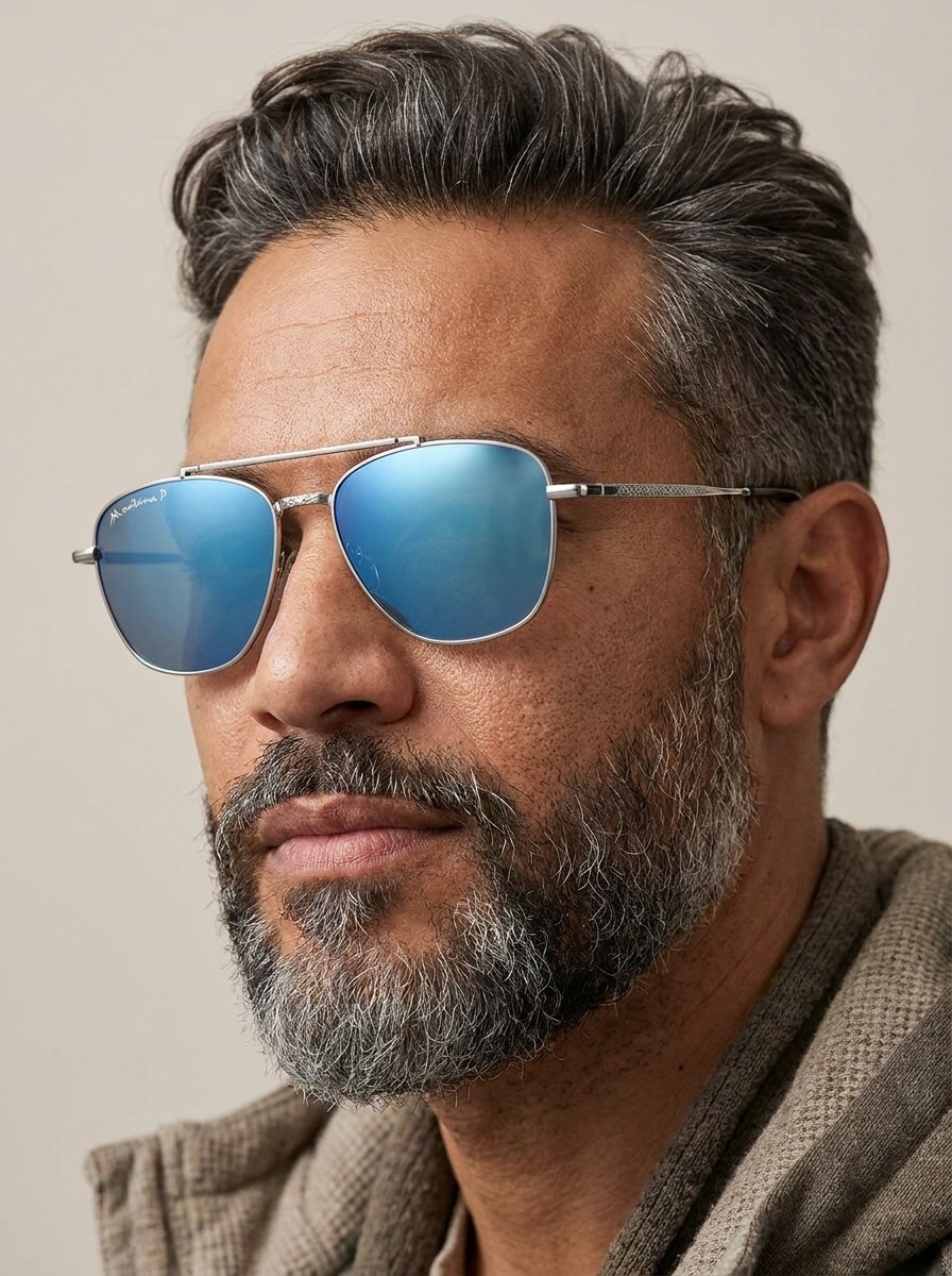 Model wearing Monroe glasses
