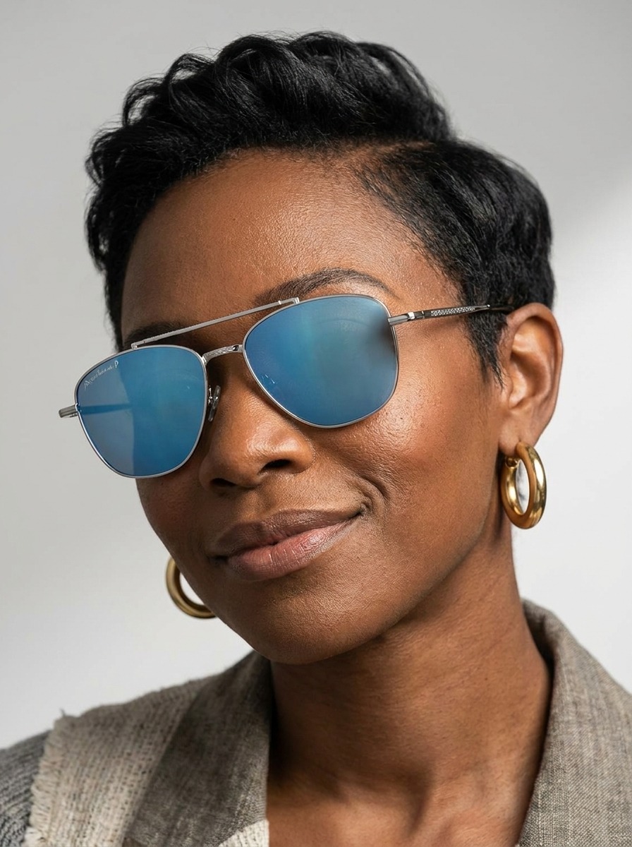 Woman wearing Monroe glasses