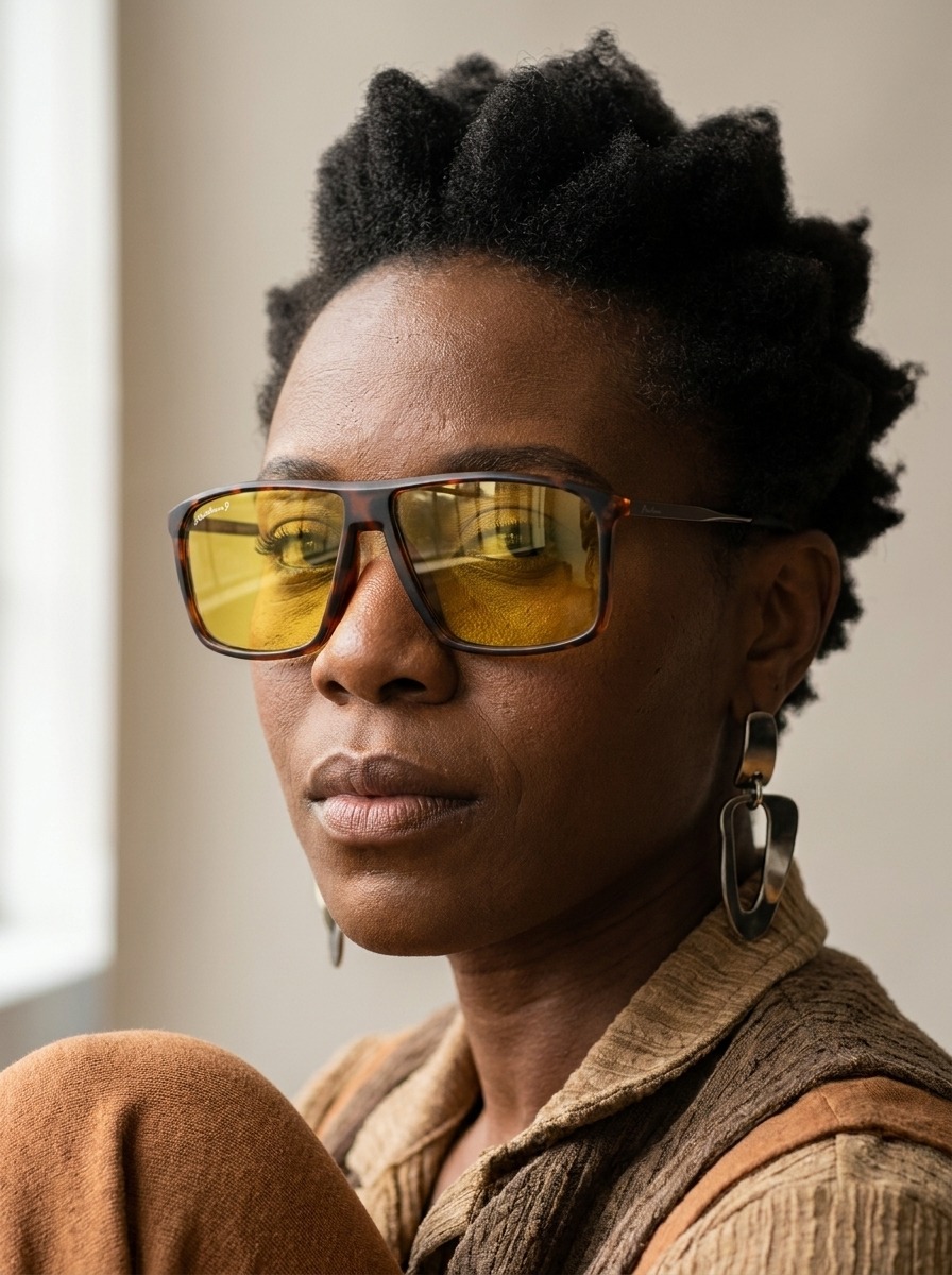 Model wearing Palma glasses