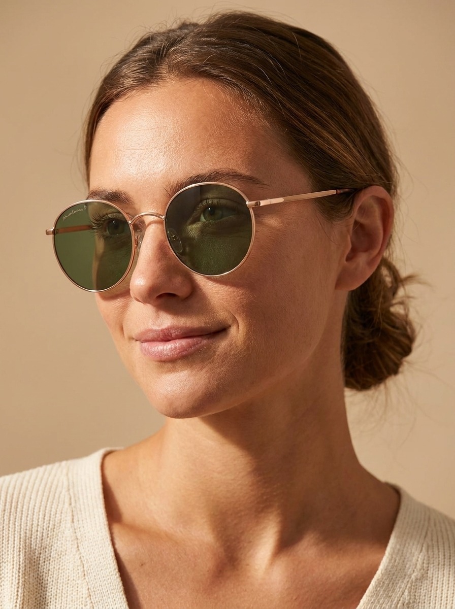 Model wearing Raye glasses