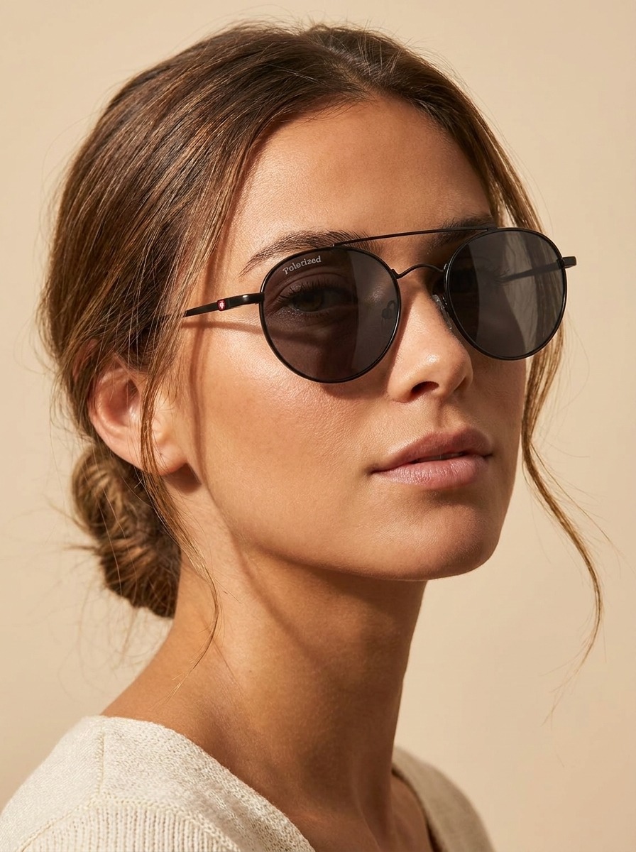 Model wearing Rivo glasses