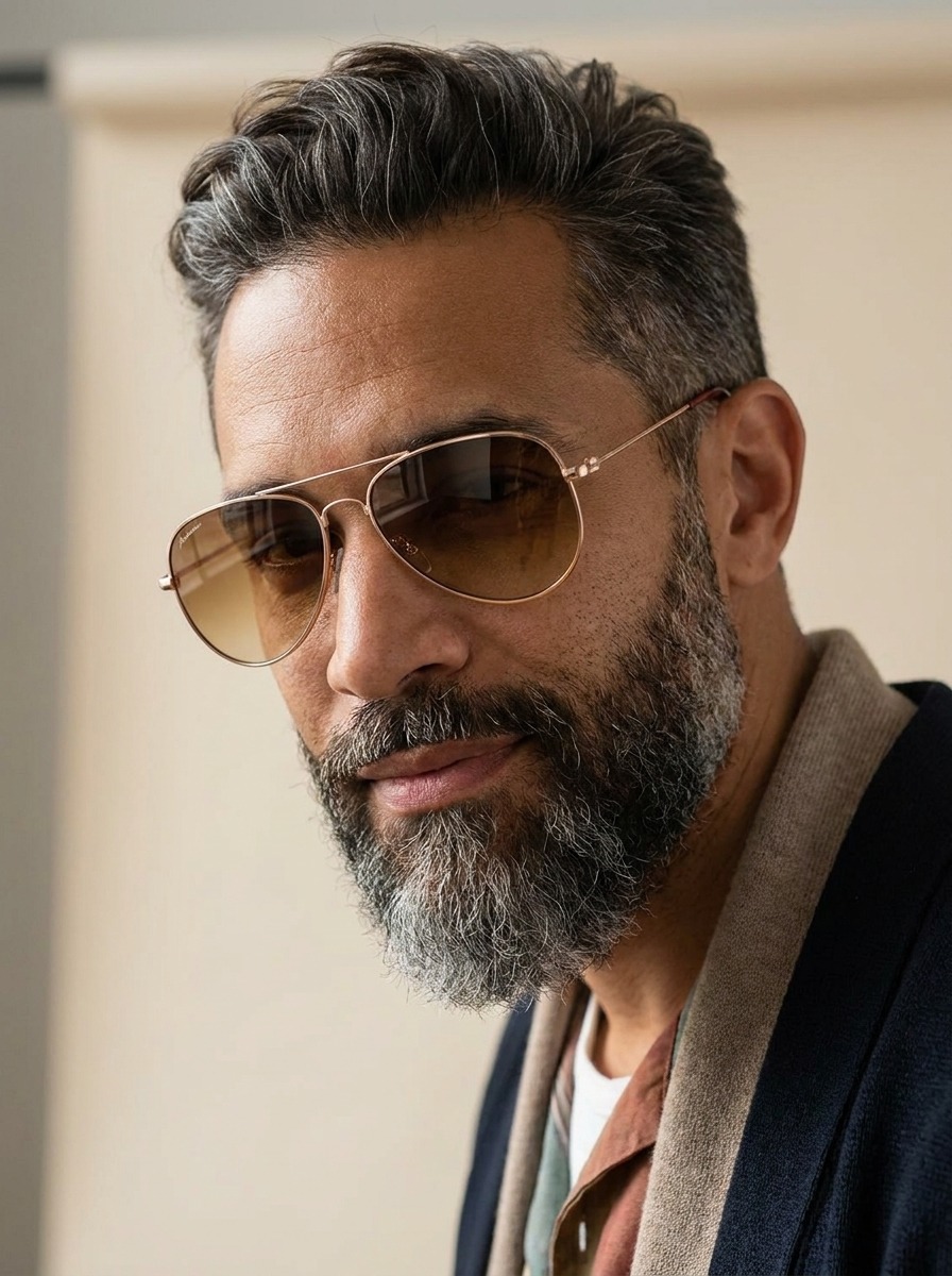 Model wearing Sero glasses