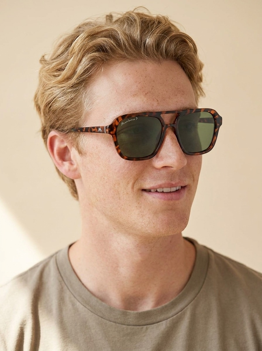 Model wearing Solenne glasses