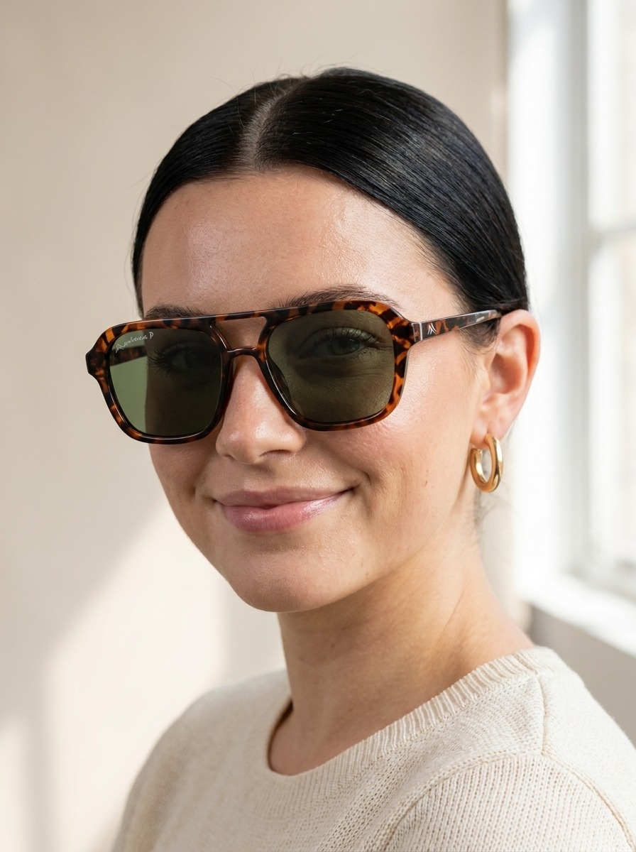 Woman wearing Solenne glasses