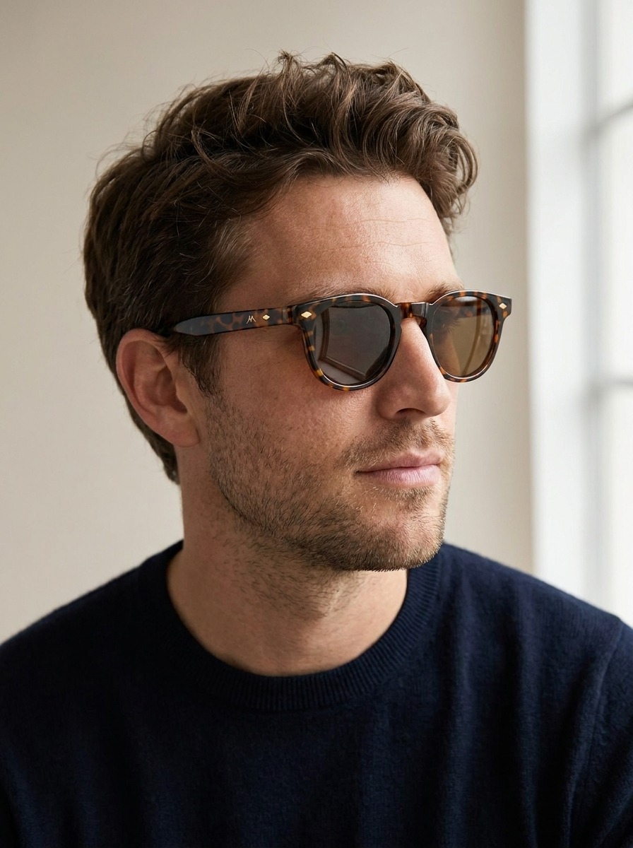Man wearing Valentino glasses