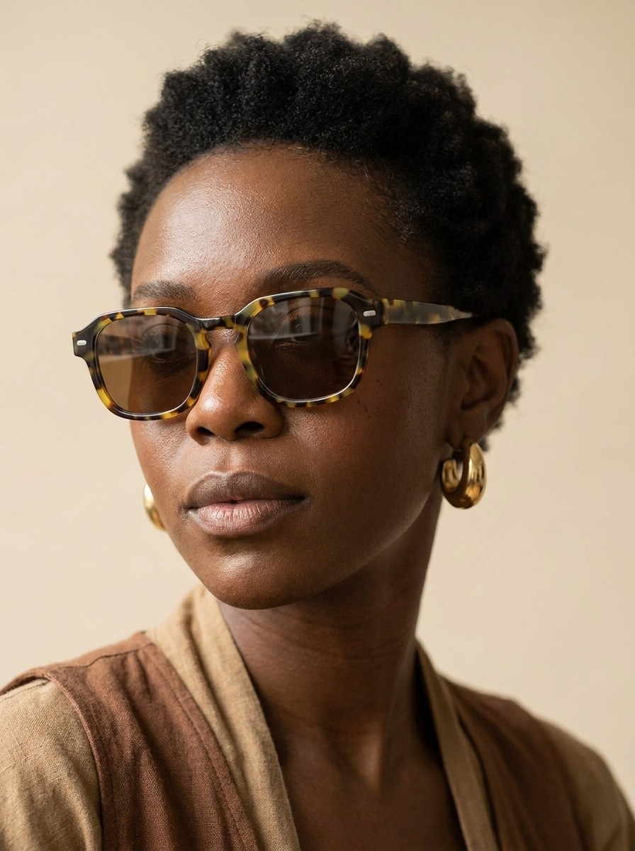 Woman wearing Charlie-sun glasses