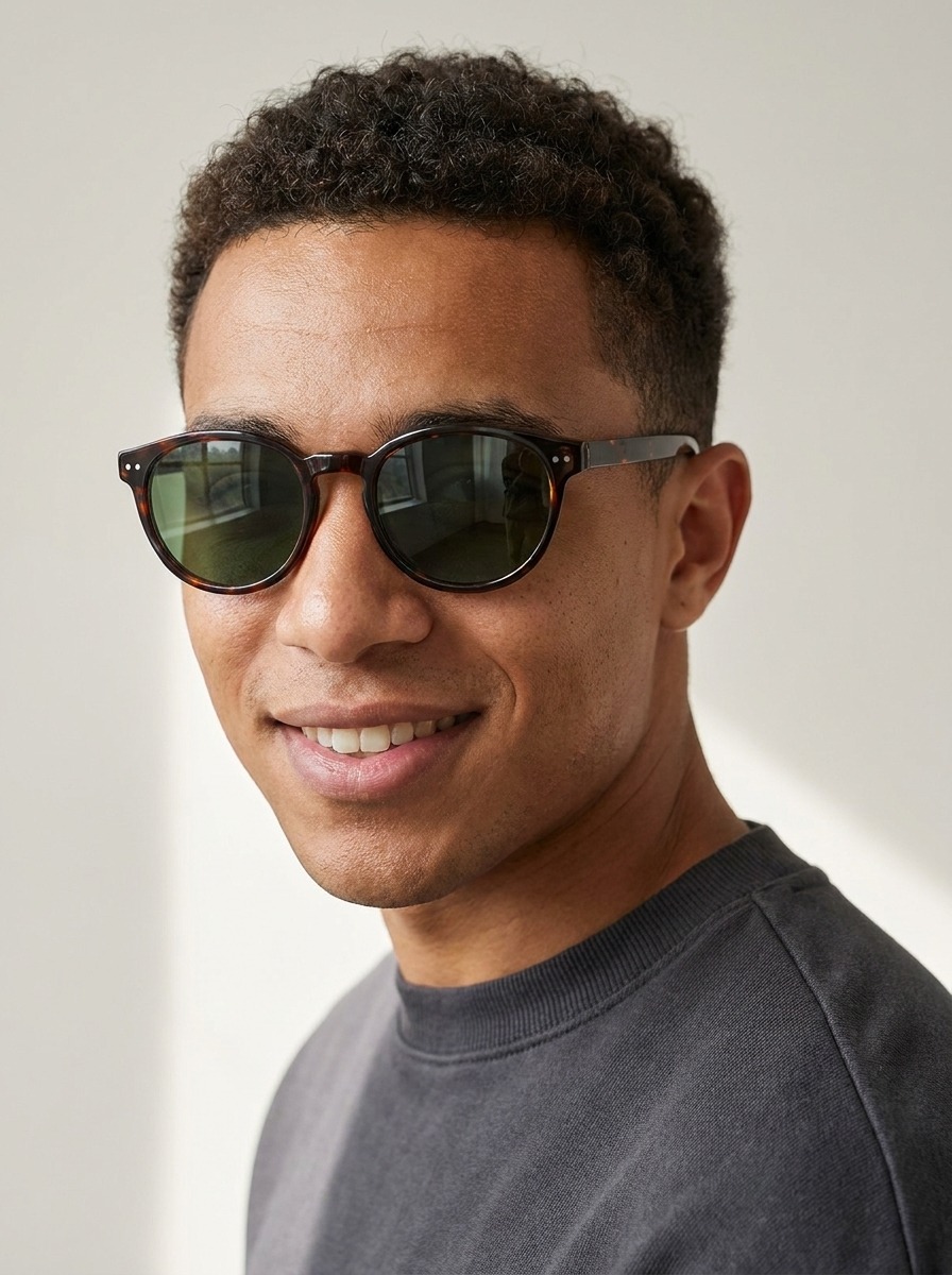 Model wearing Harry-sun glasses