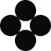 Four circles arranged in a rhombus