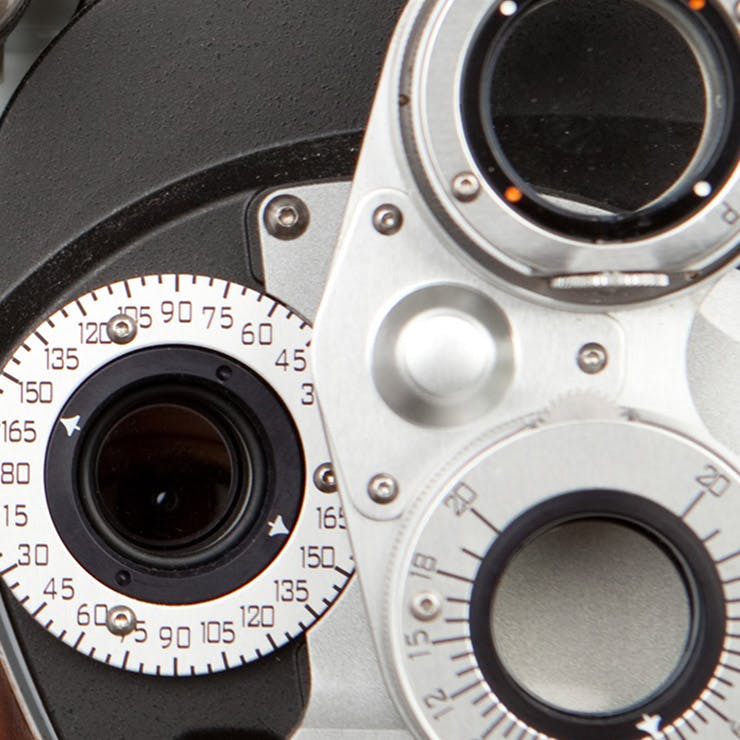 close up on eye machine