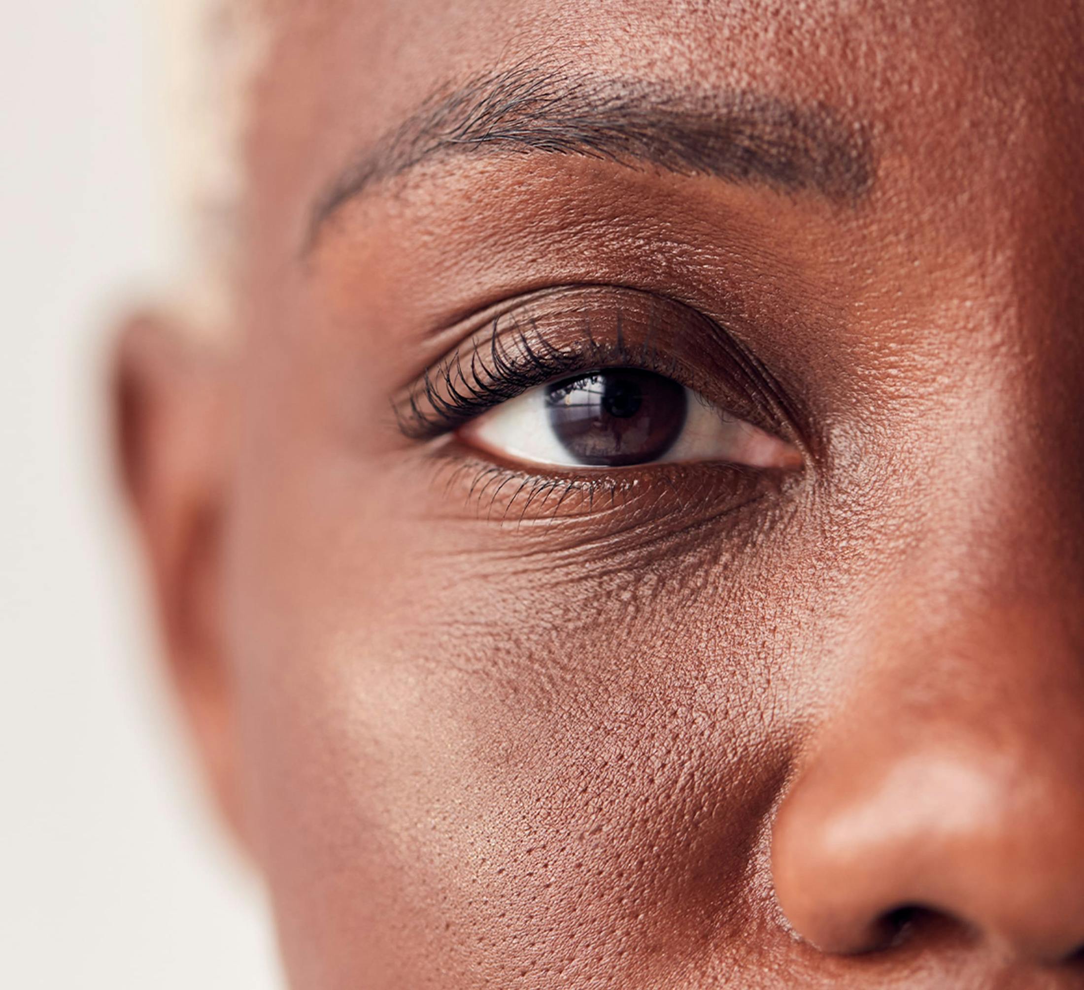 close up on woman's eye