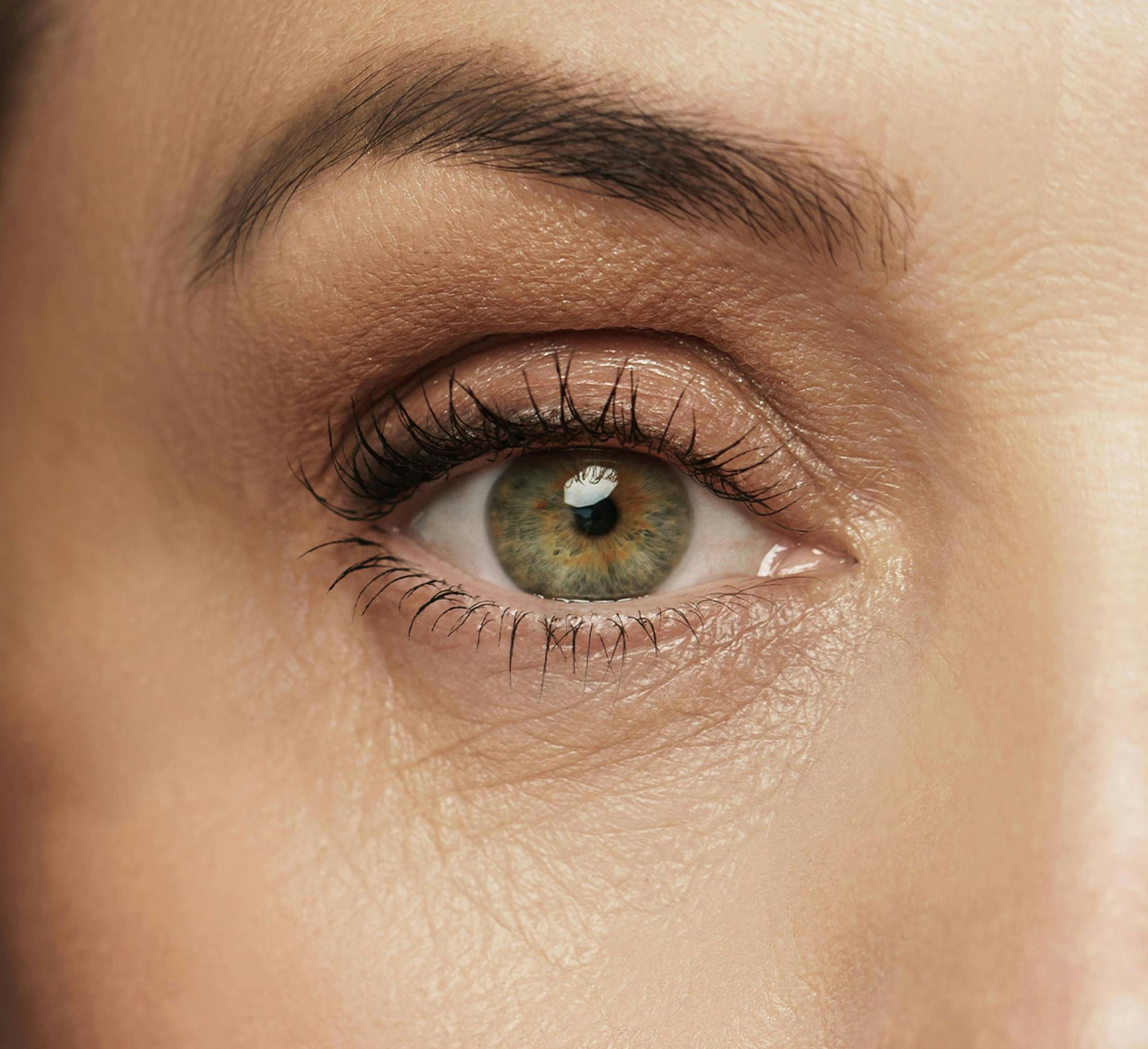 close up on green eye