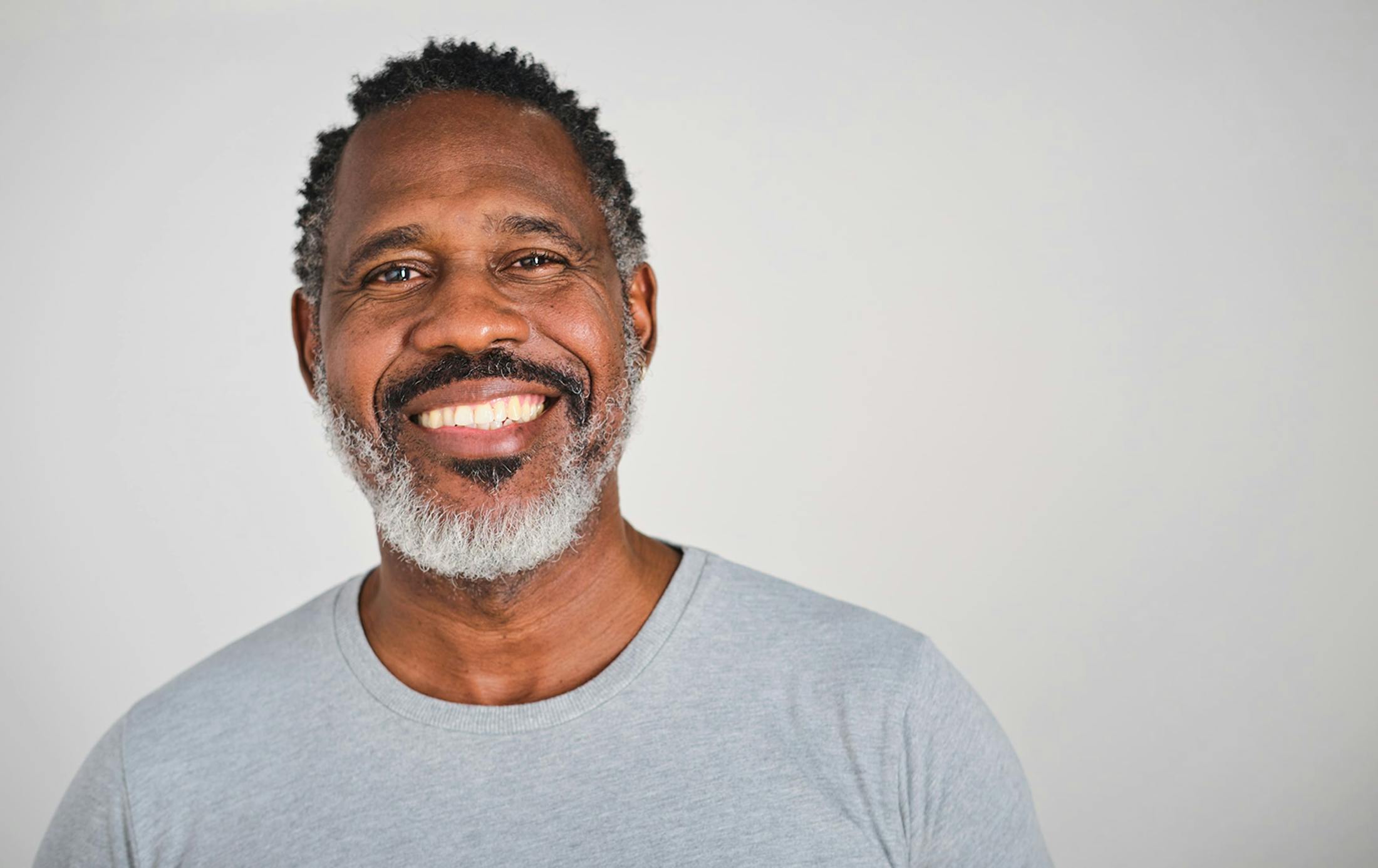 man smiling forward