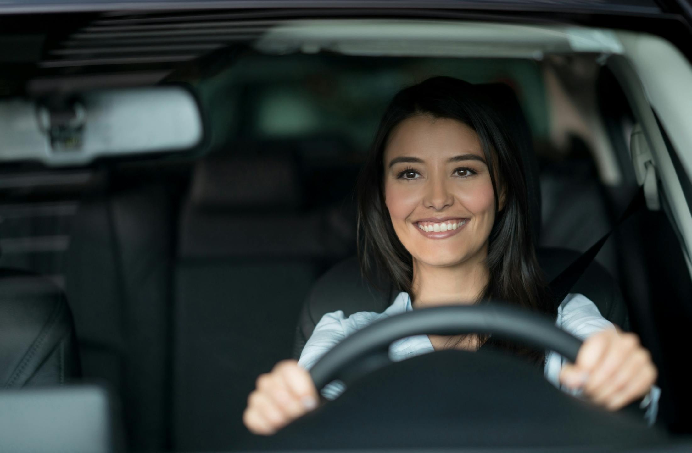 young woman driving