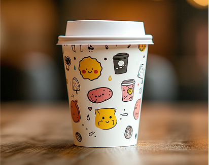 Custom printed paper cups in vibrant designs