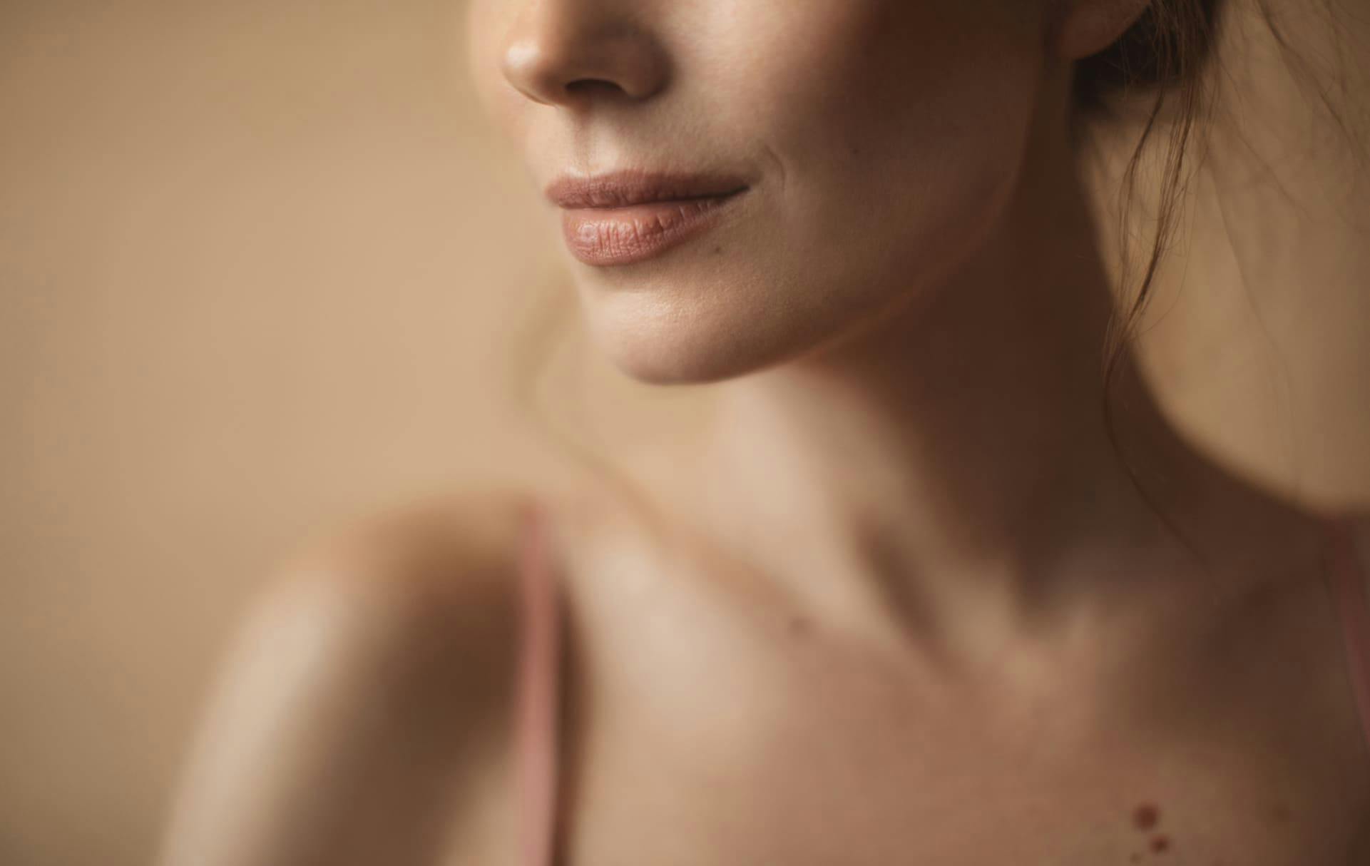 Close up of a womans lips