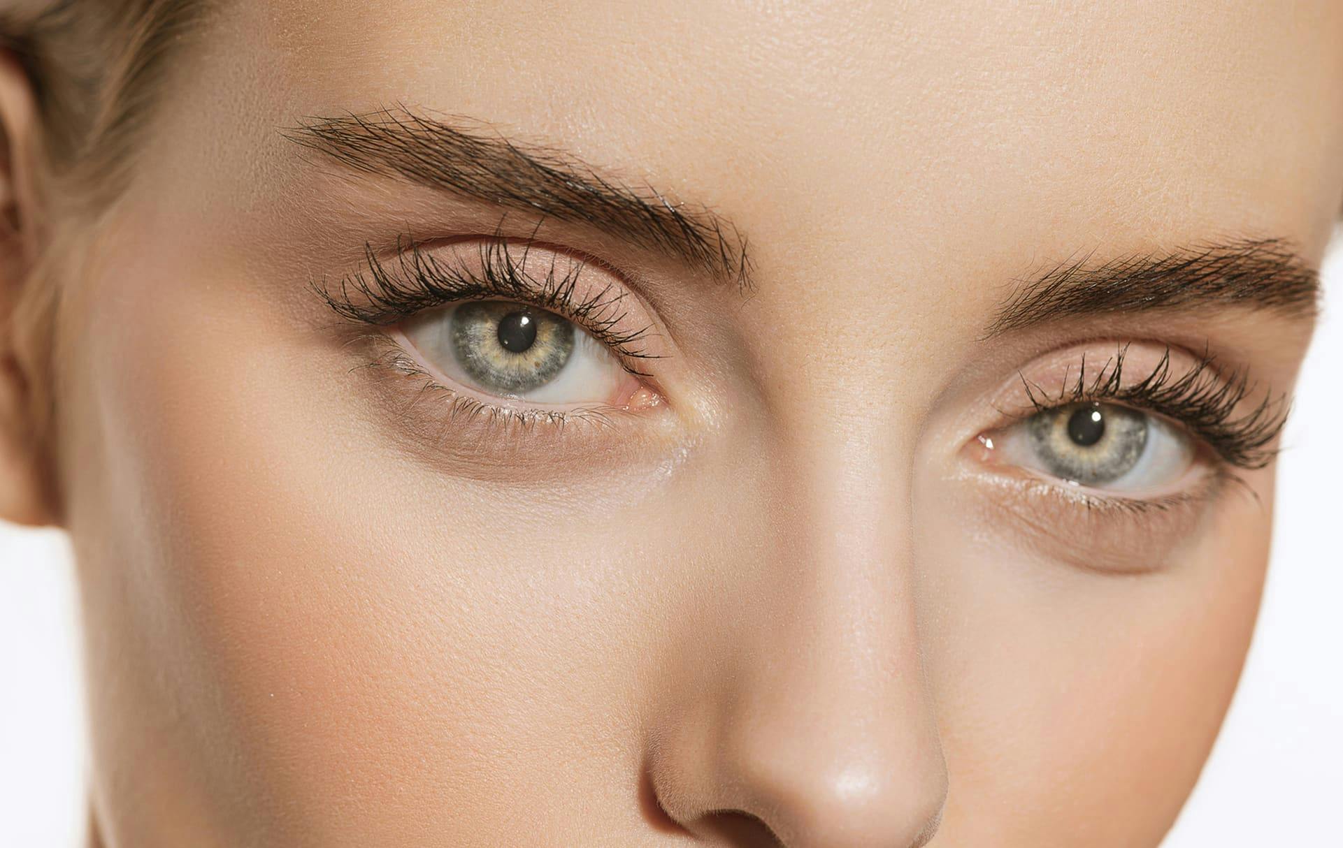 closeup of woman's green eyes