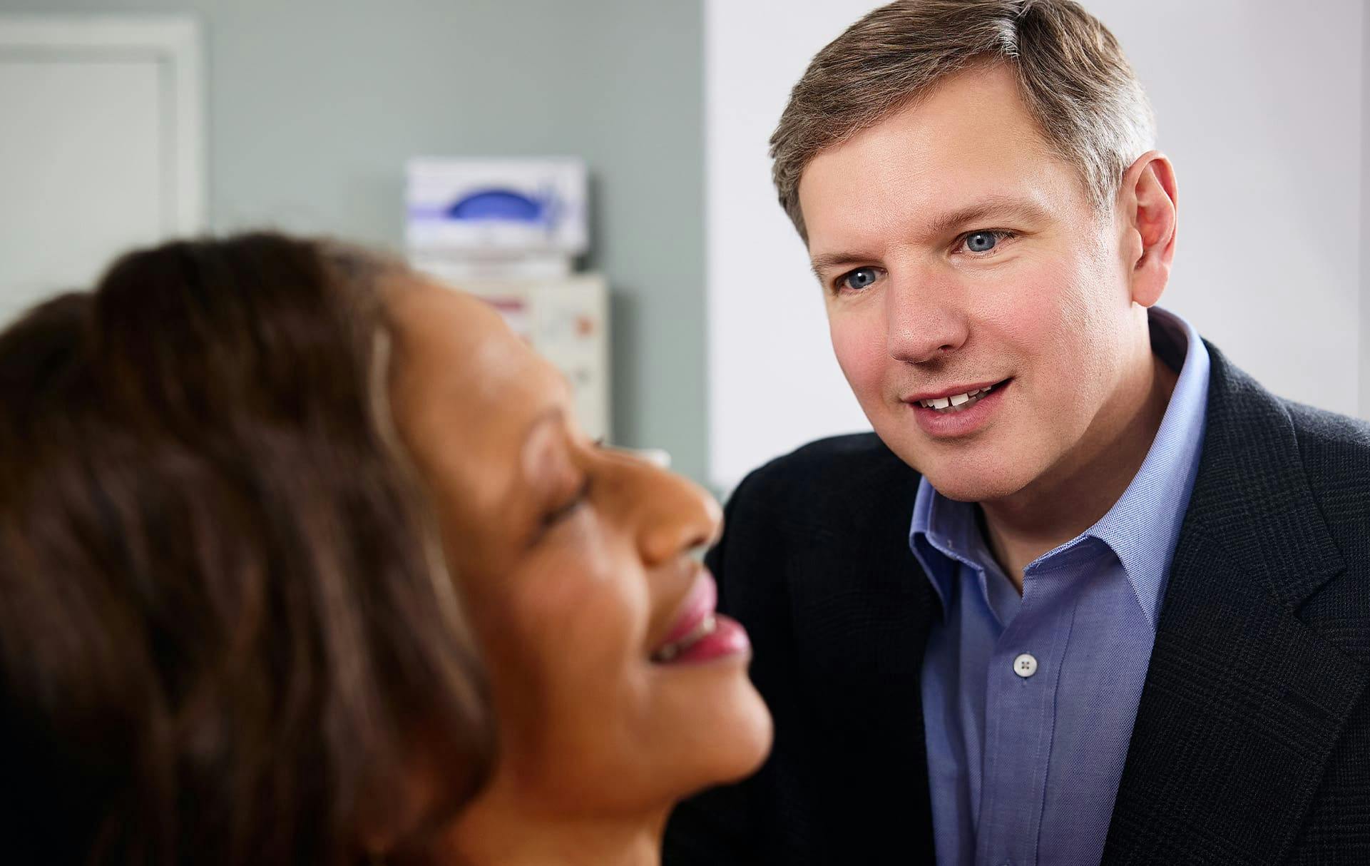 Doctor and patient speaking