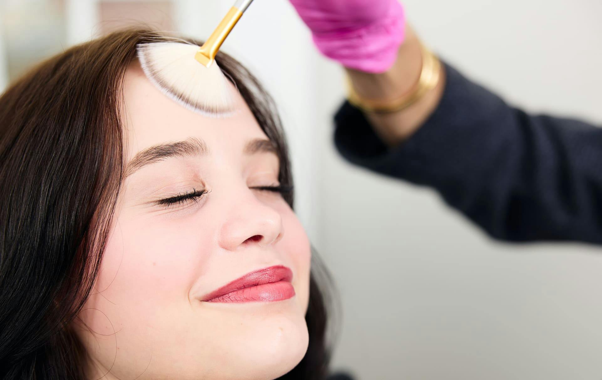 Woman during facial treatment
