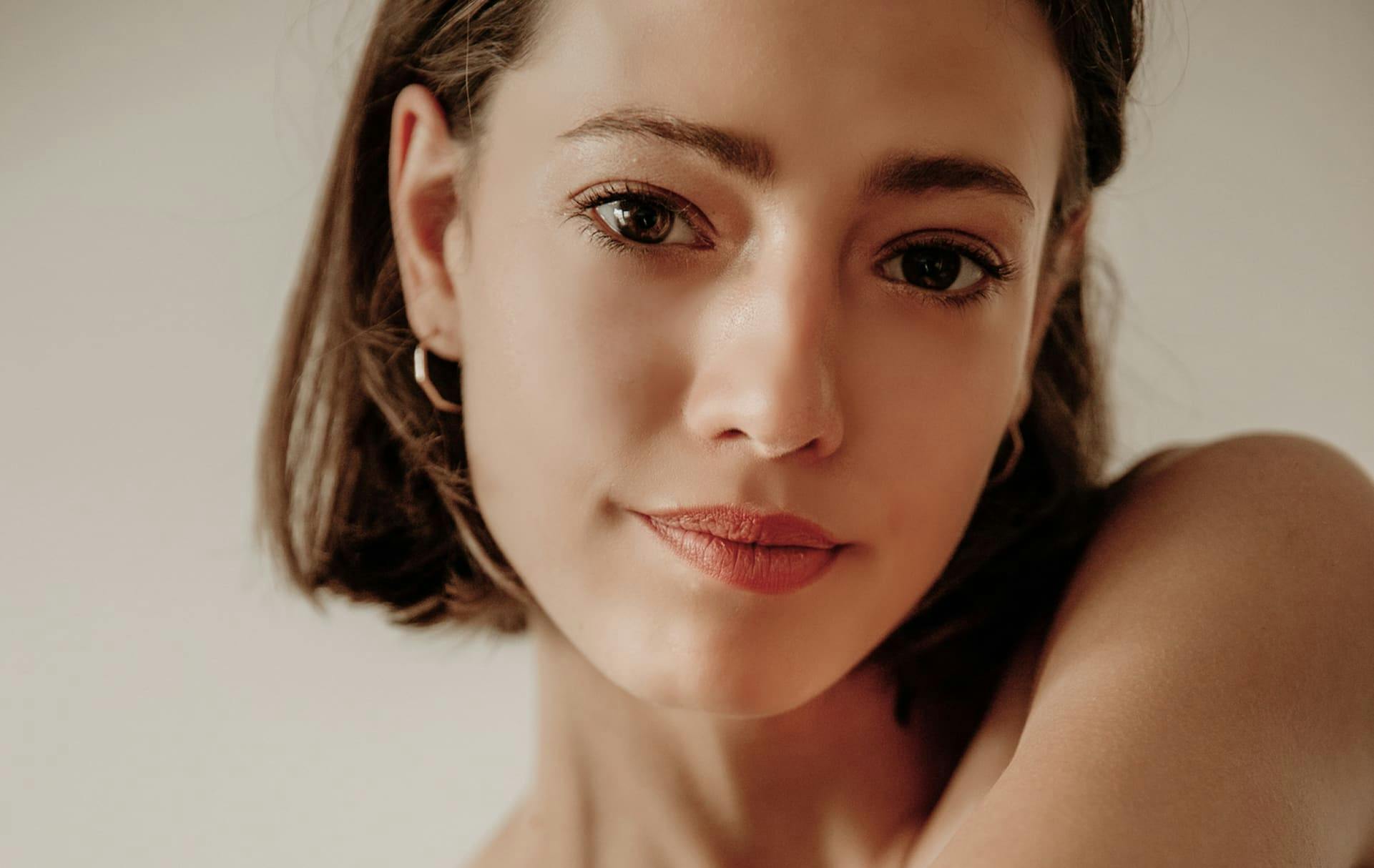 Woman smiling in a close up