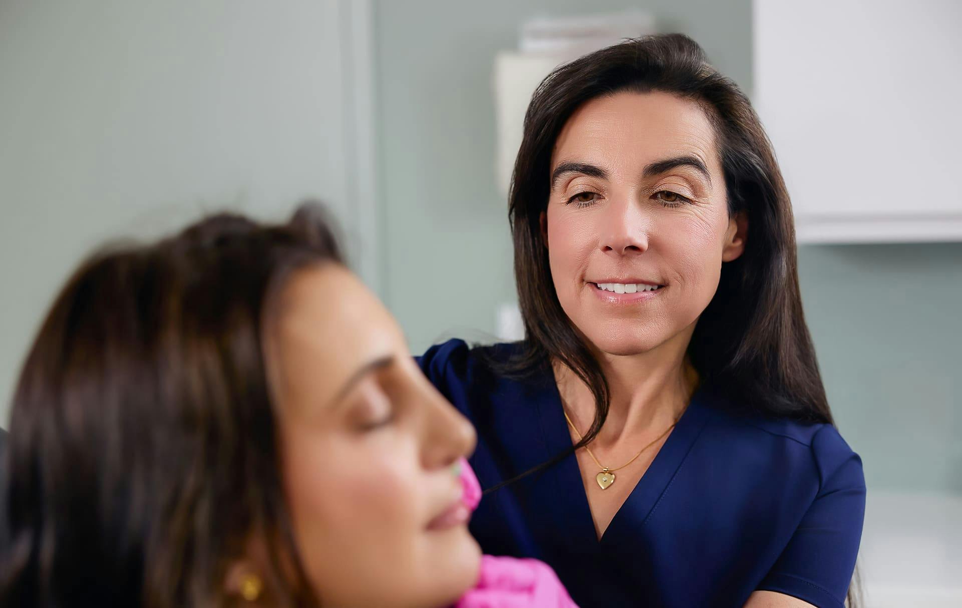 Doctor and patient during treatment