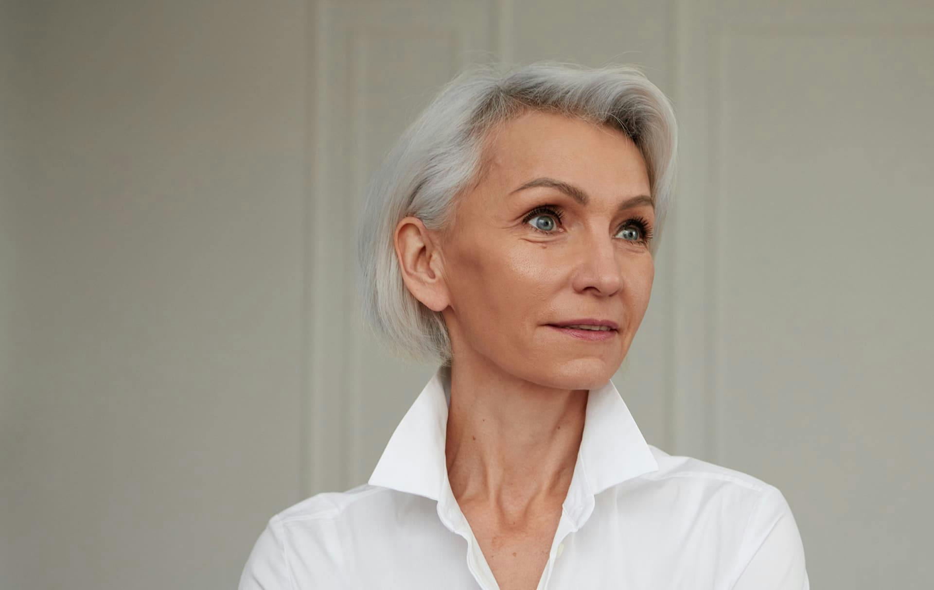 Older woman looking off to the side