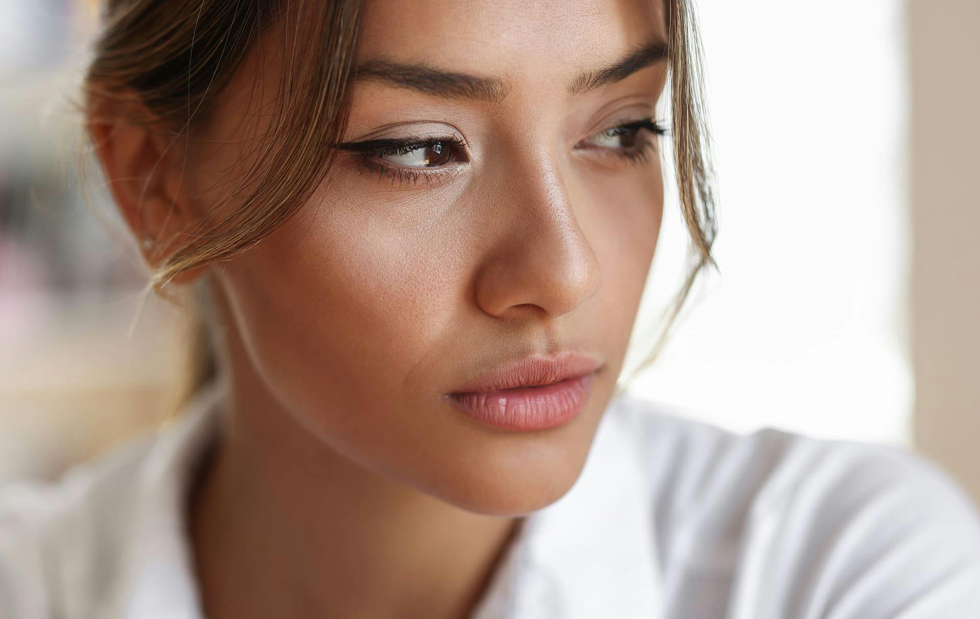 Woman looking off to the side