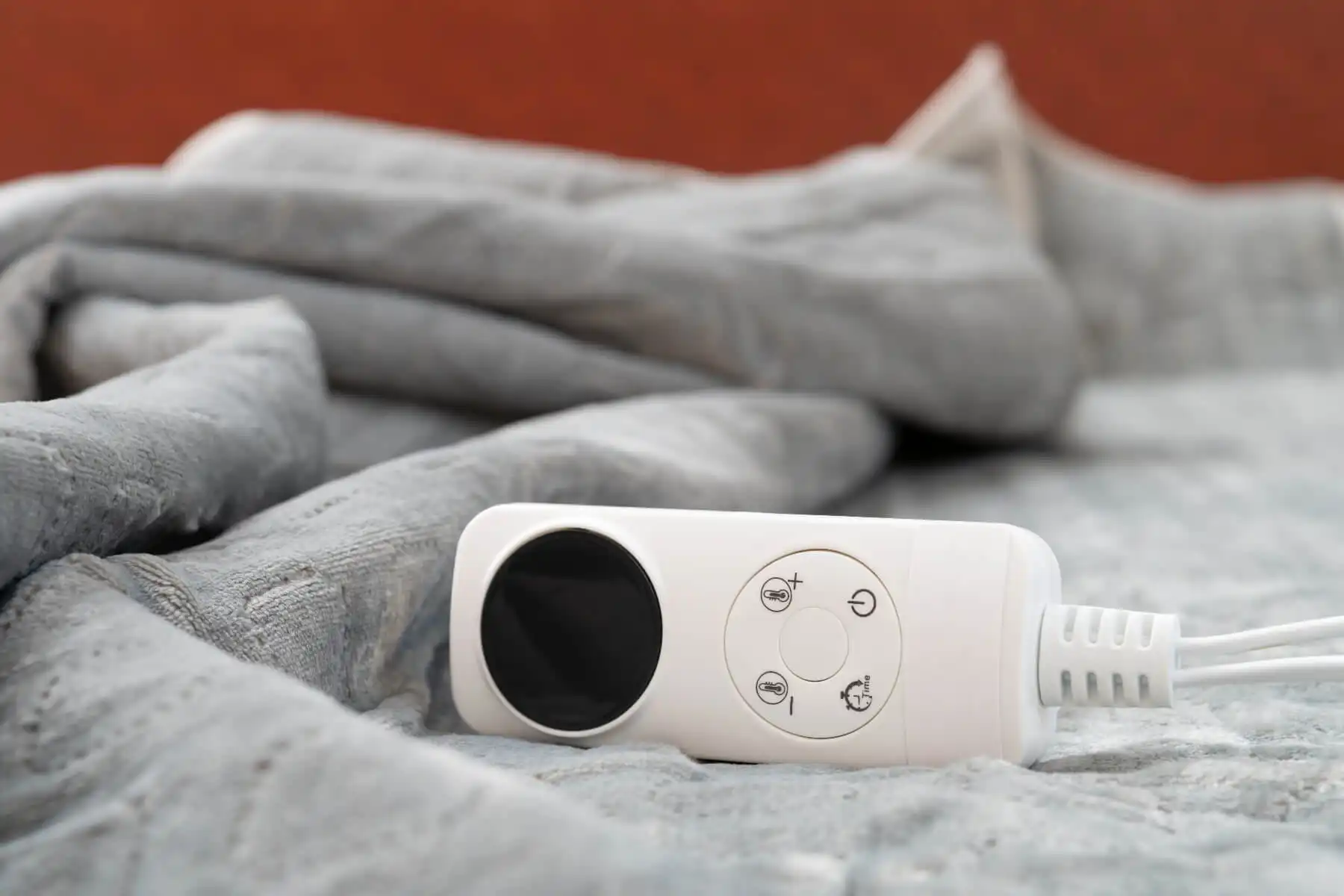 Closeup of electric blanket remote