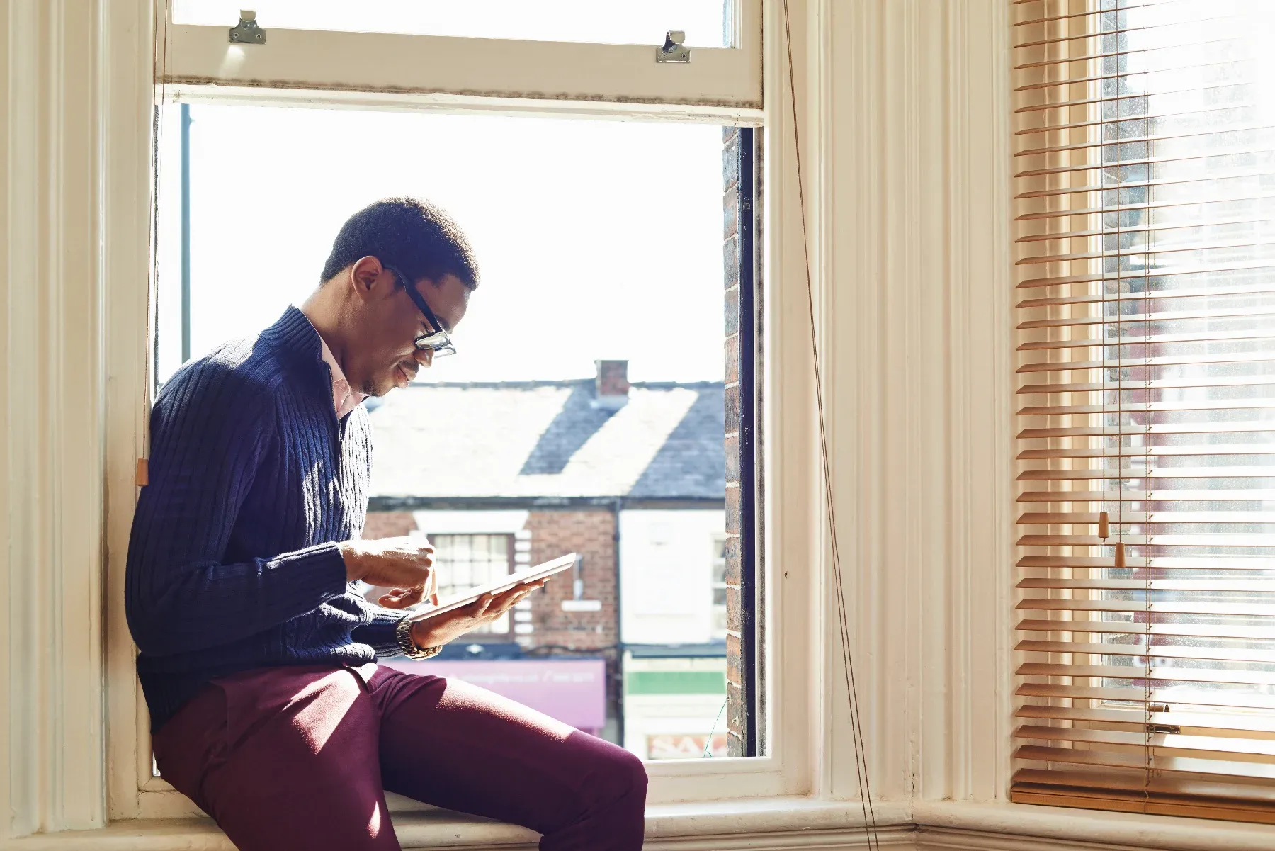man relaxing at home