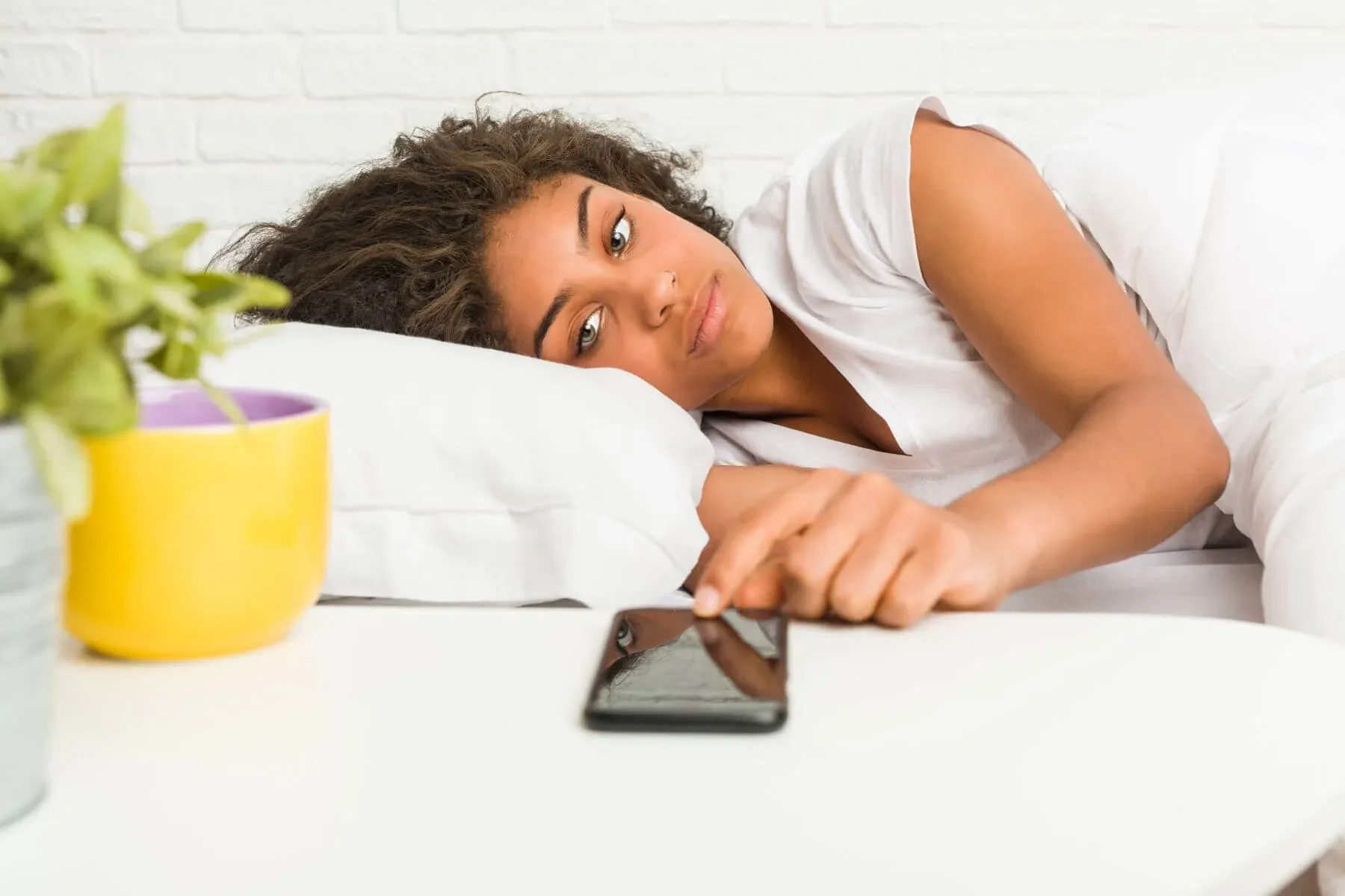 Staring at your phone in bed