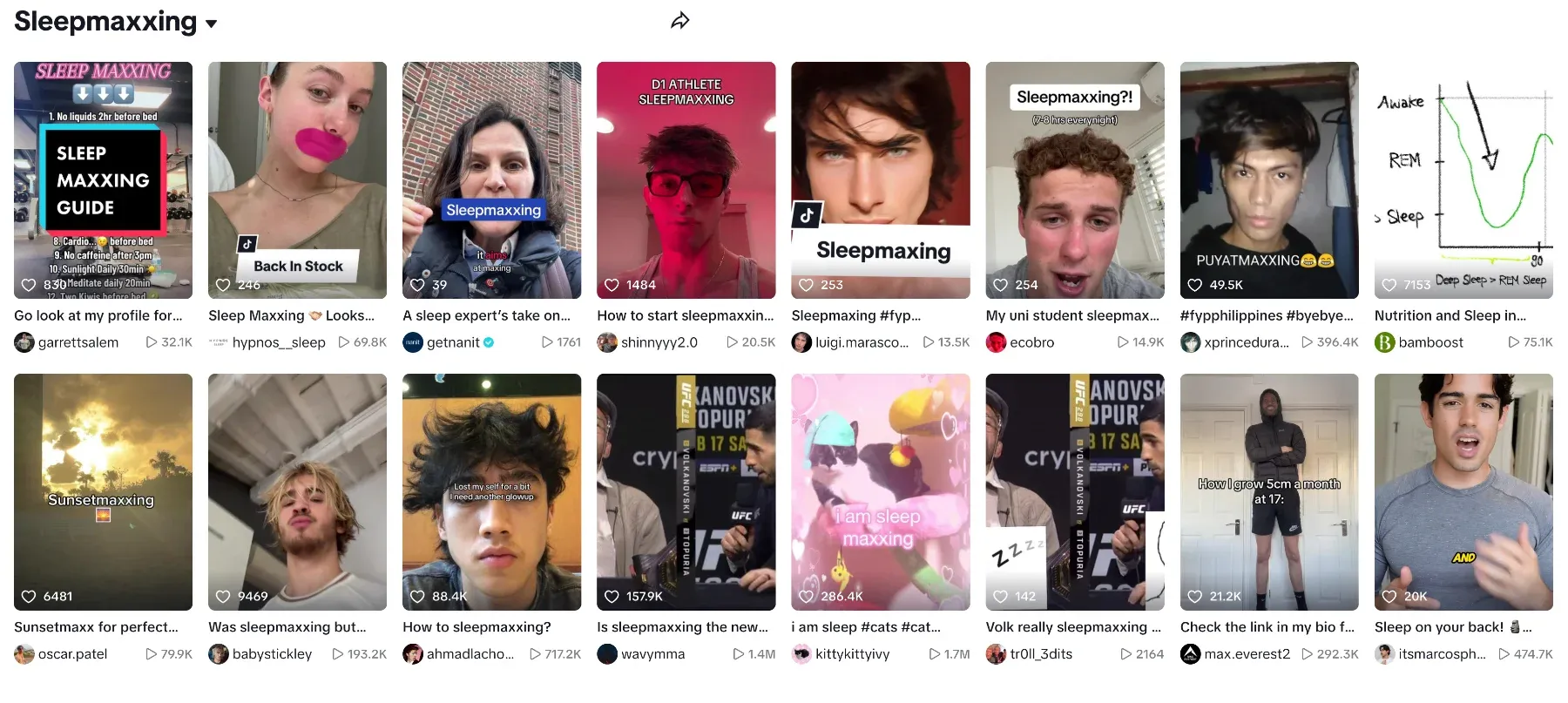 Sleepmaxxing trend on TikTok