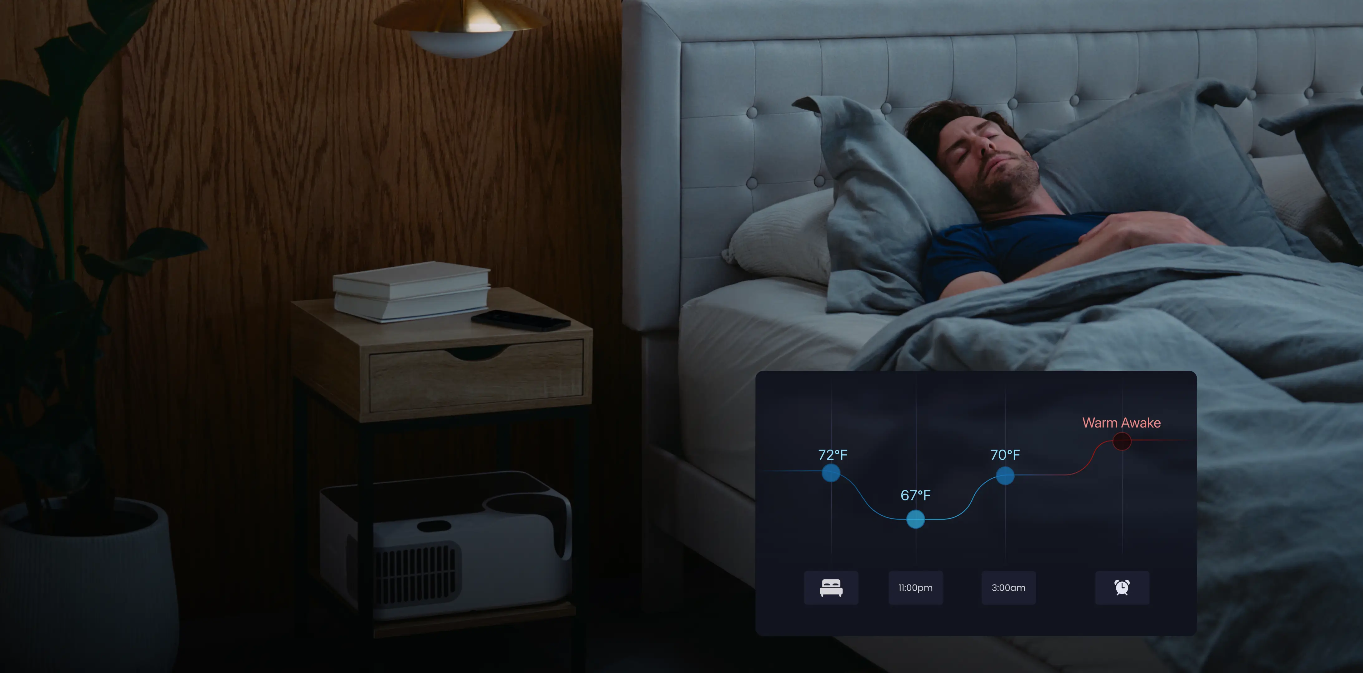 Chilipad Dock Pro app-controlled sleep schedule adjusting bed temperature throughout the night