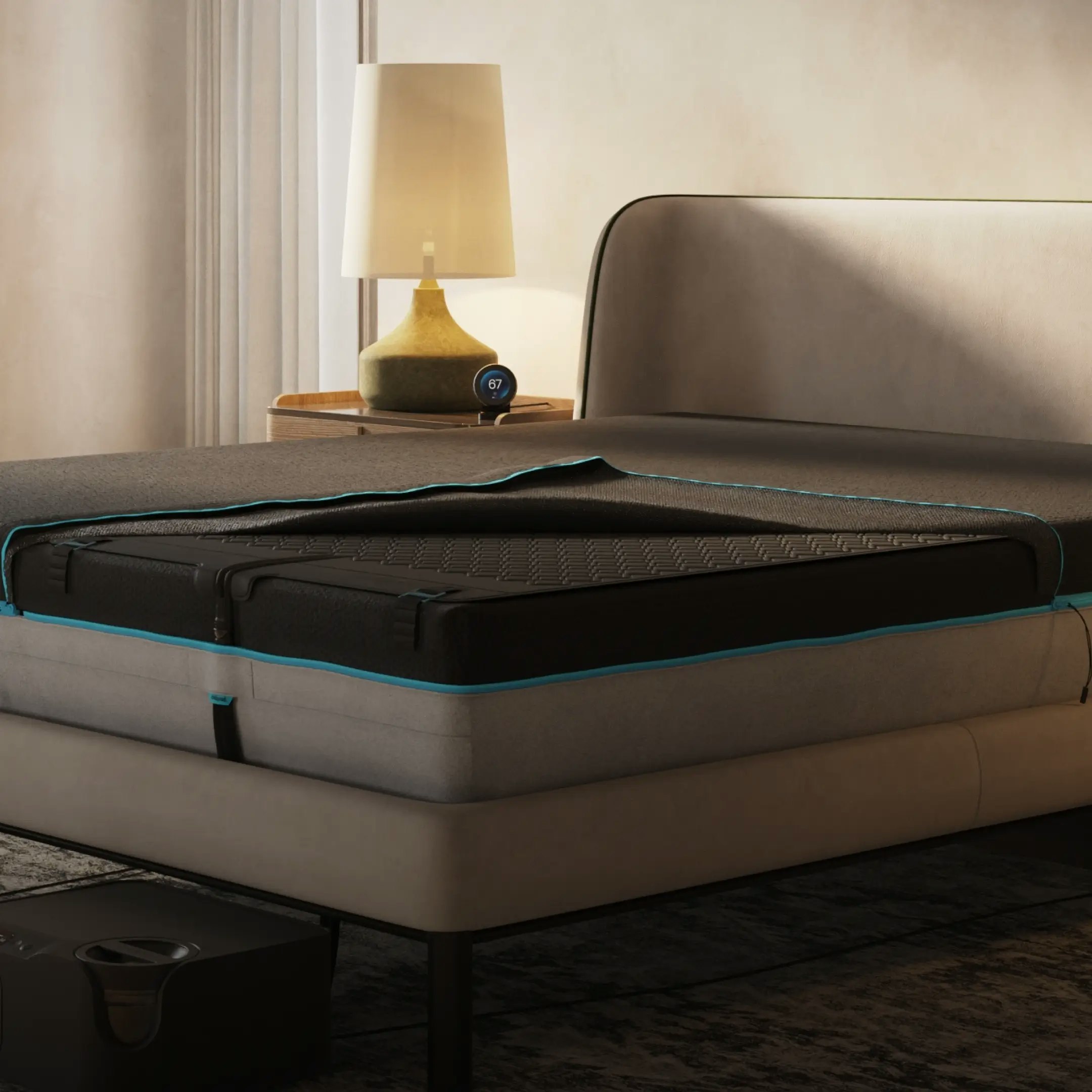 Chilipad 2.0 hydrolayer cooling mattress system installed under top layer Chilipad 2.0 hydrolayer cooling mattress system installed under top layer