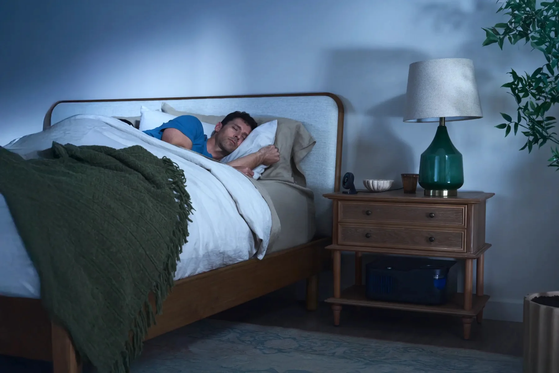 Male athlete sleeping