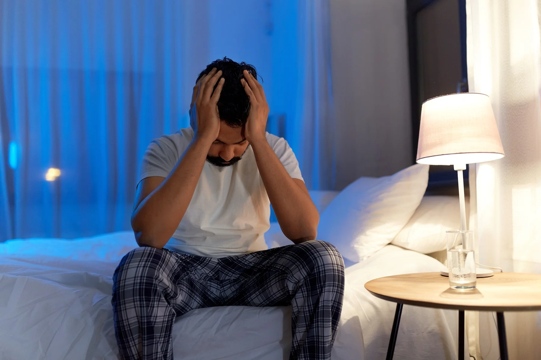 Man experiencing Wakefulness After Sleep Onset