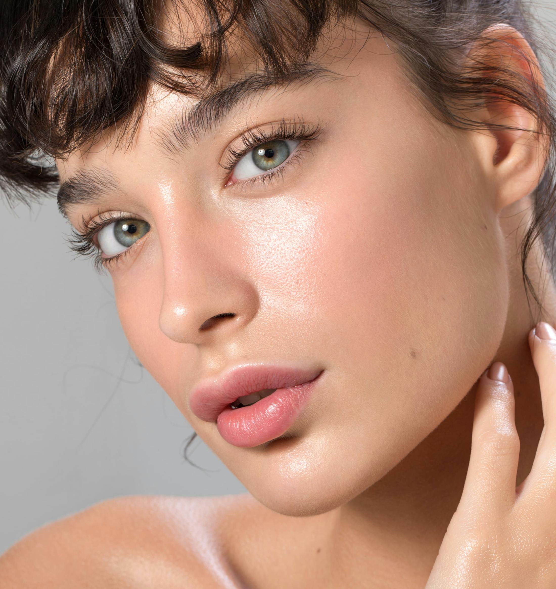 woman with bright blue eyes