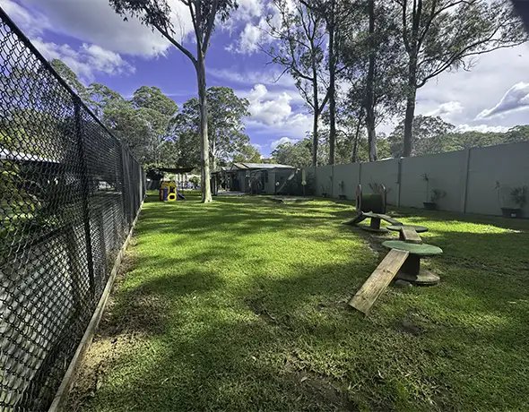 Expansive Outdoor Dog Play Yard at Kangy Angy