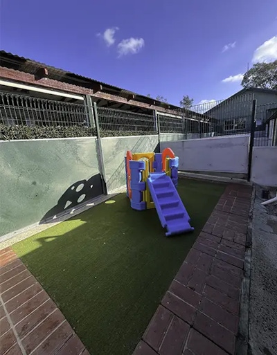 The outside view of the small dog resort room at Welcome Boarding Kennels and Cattery