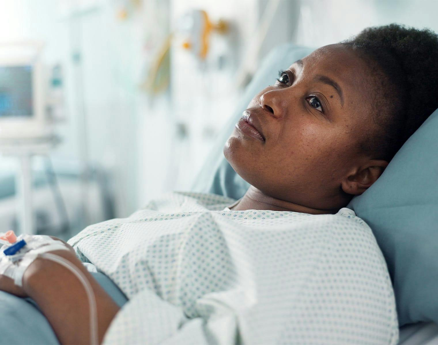 woman in a hospital bed