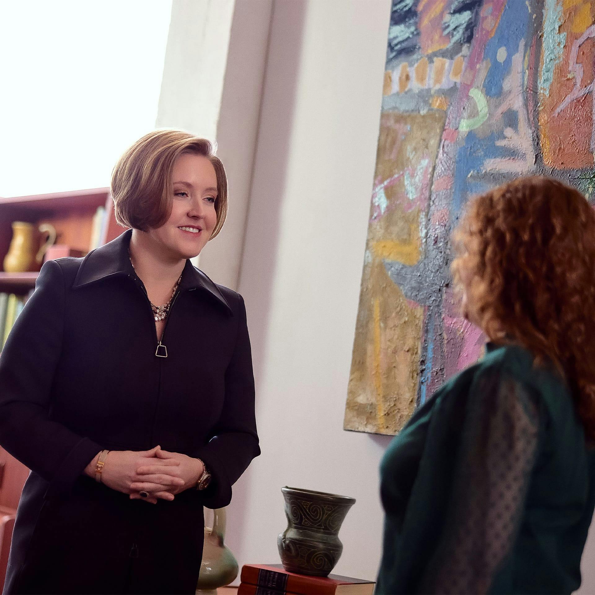 two women talking to each other