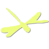 Yellow silhouette of a dragonfly